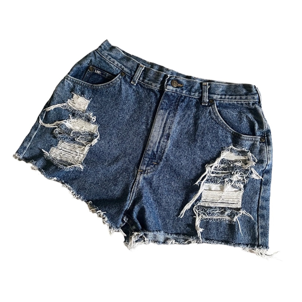 Lee | vintage hand distressed jean shorts
